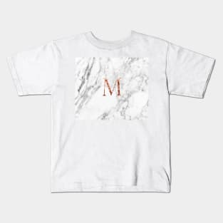 Monogram rose marble M Kids T-Shirt